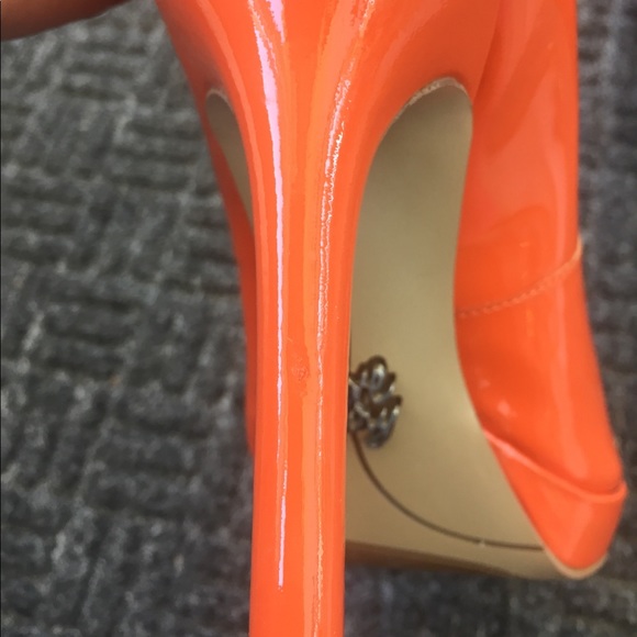 Nine West Lovefury Orange Platform Heels - Picture 6 of 6